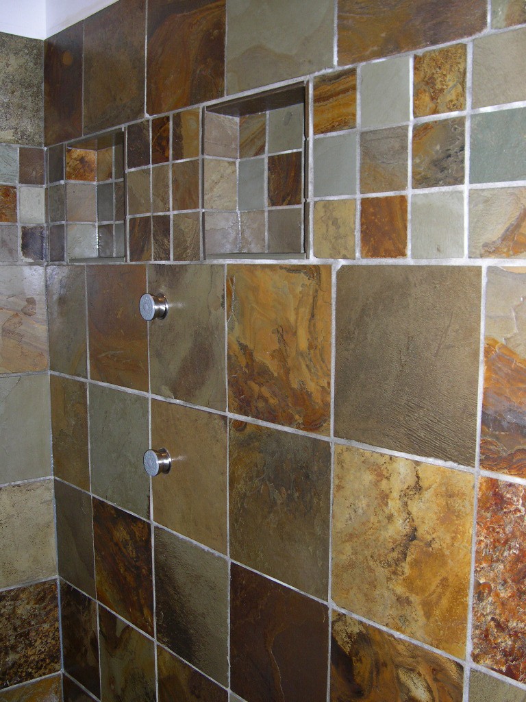 slate shower wall niches