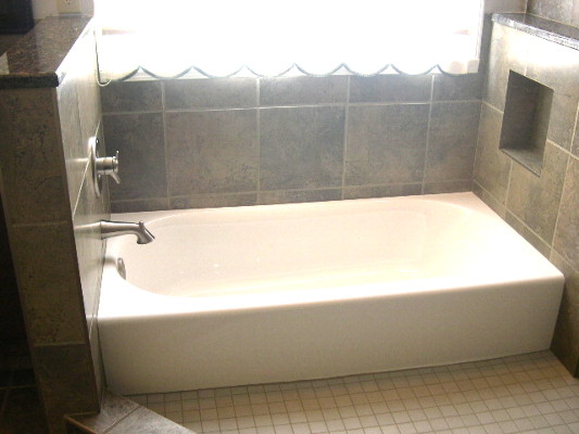 tub in shower area